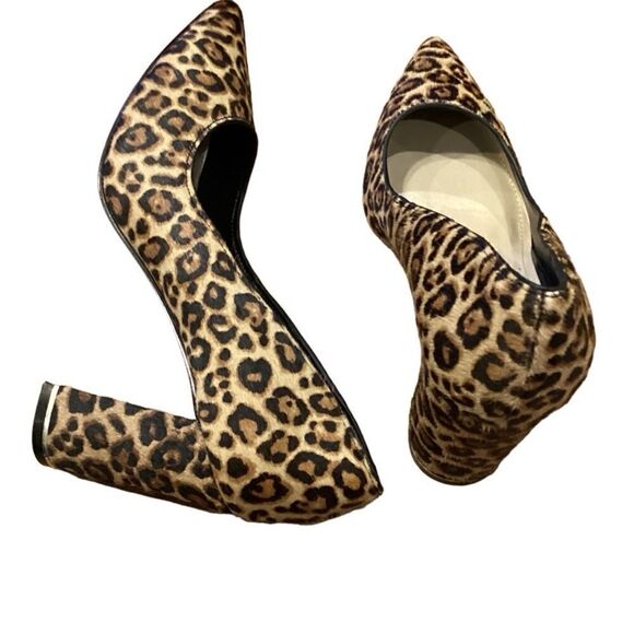 White House Black Market Elisa Signature Leopard Calf Hair Pointed Heels Sz 6 - Picture 3 of 13